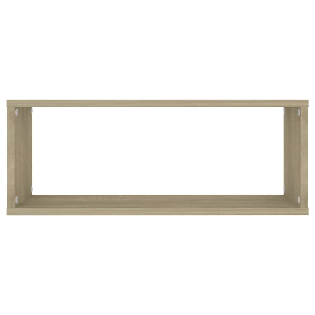 vidaXL Estante cubo pared 4 uds contrachapado roble Sonoma 60x15x23 cm