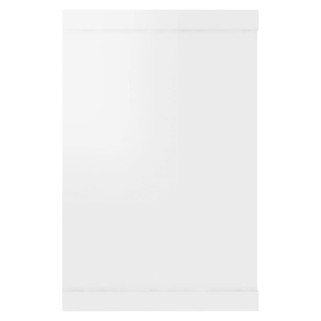 vidaXL Estante cubo pared 4 uds contrachapado blanco brillo 60x15x23cm