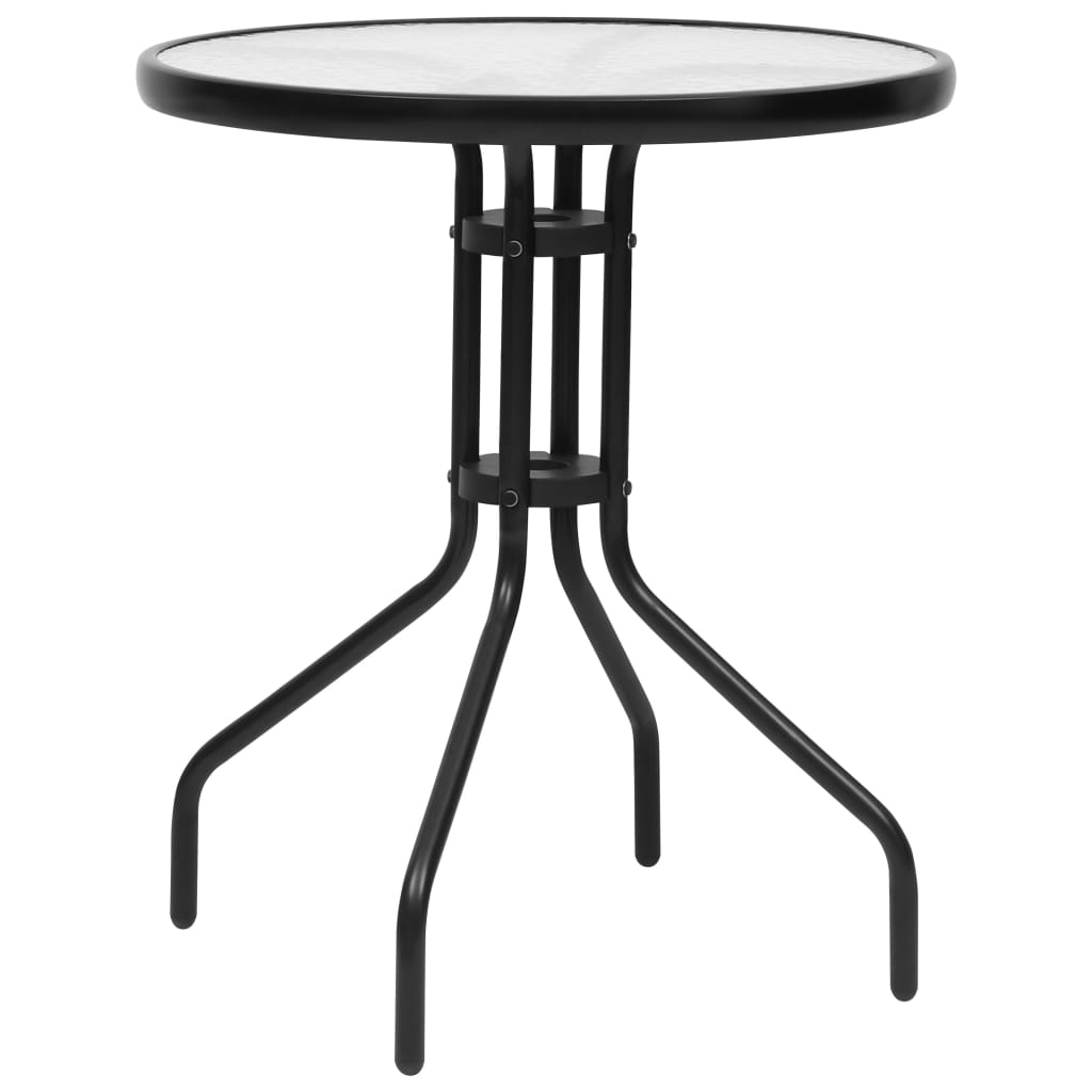 vidaXL Juego de comedor de jardín de 3 piezas negro