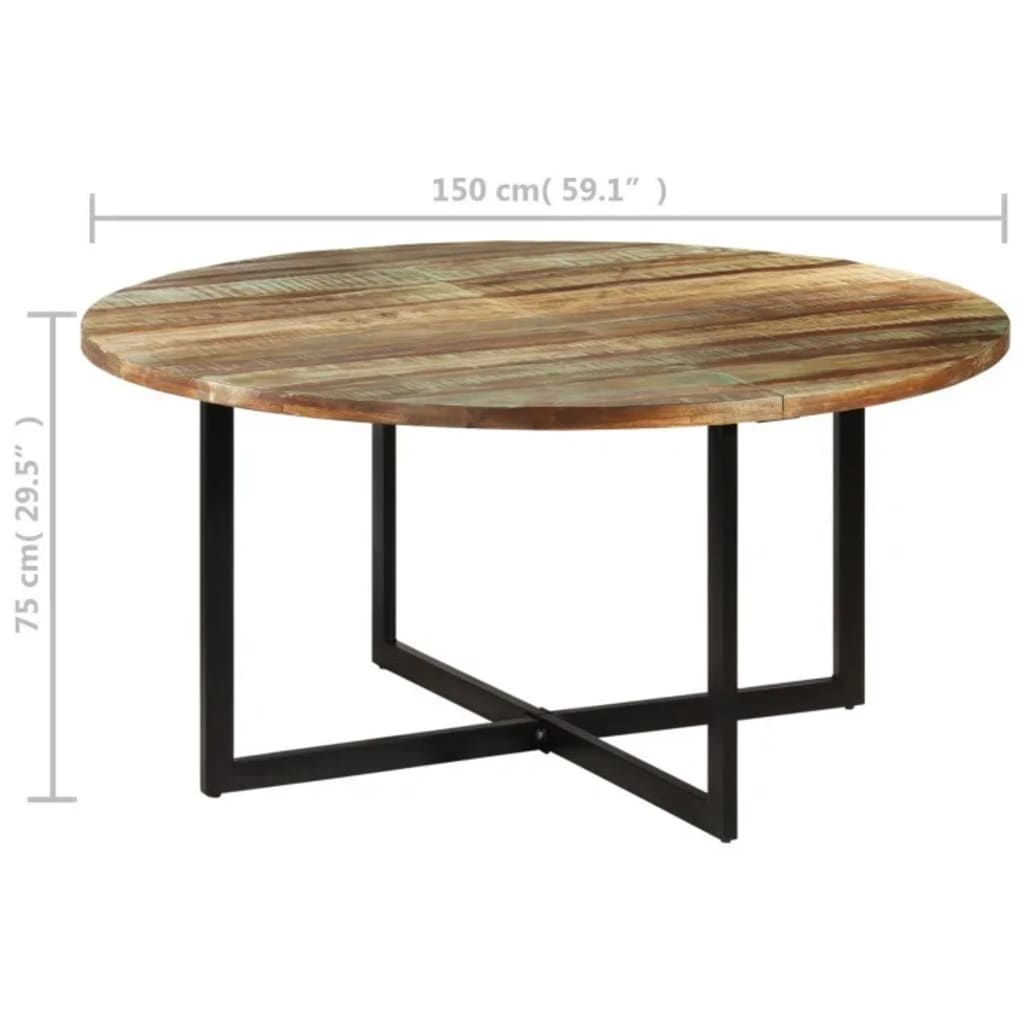 vidaXL Mesa de comedor madera maciza reciclada 150x75 cm