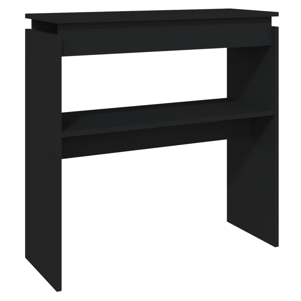 vidaXL Mesa consola madera contrachapada negro 80x30x80 cm