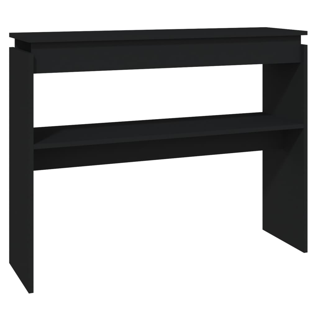 vidaXL Mesa consola madera contrachapada negro 102x30x80 cm