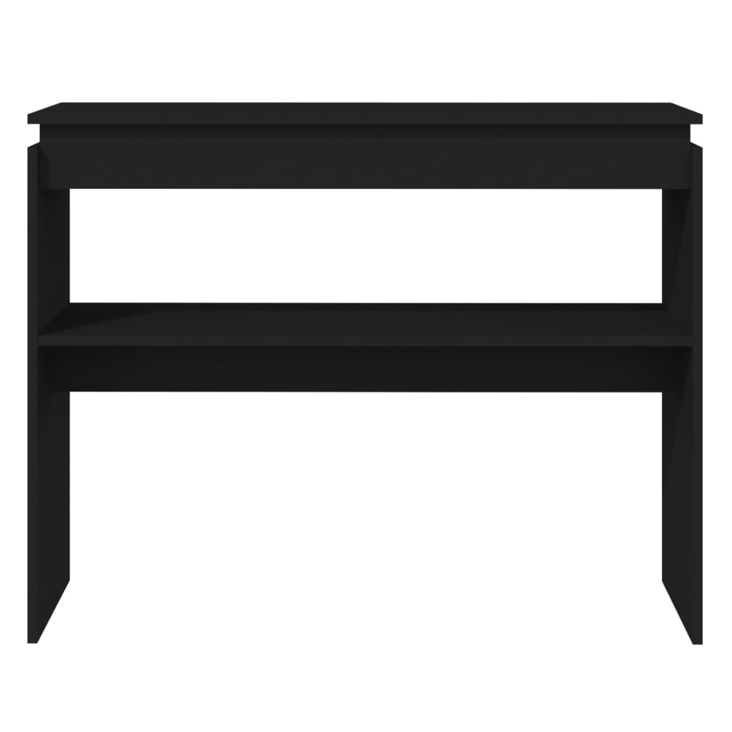 vidaXL Mesa consola madera contrachapada negro 102x30x80 cm