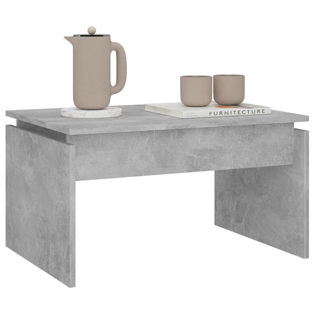 vidaXL Mesa de centro madera contrachapada gris hormigón 68x50x38 cm