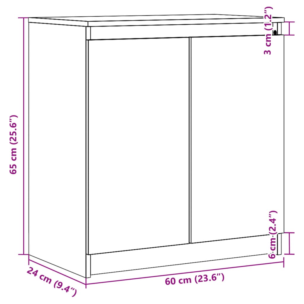 vidaXL Armario auxiliar madera maciza de pino blanco 60x36x65 cm