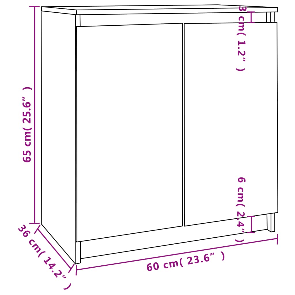 vidaXL Armario auxiliar madera maciza de pino gris 60x36x65 cm