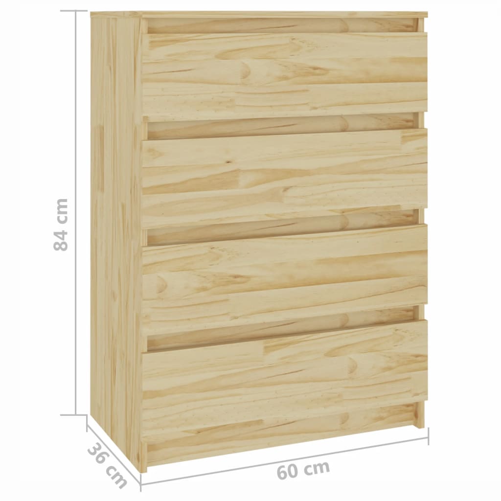 vidaXL Mueble auxiliar madera maciza de pino 60x36x84 cm