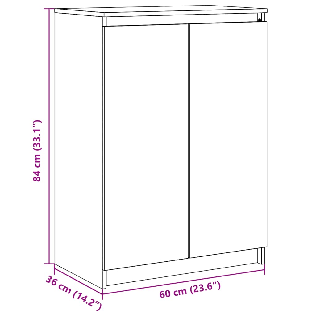 vidaXL Aparador madera maciza de pino 60x36x84 cm