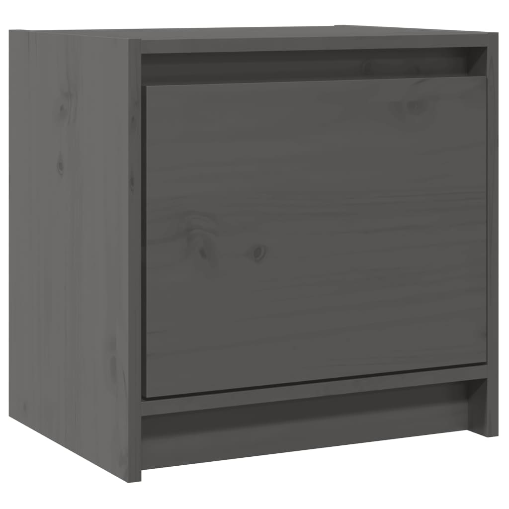 vidaXL Mesita de noche madera maciza de mango gris 40x30,5x40 cm