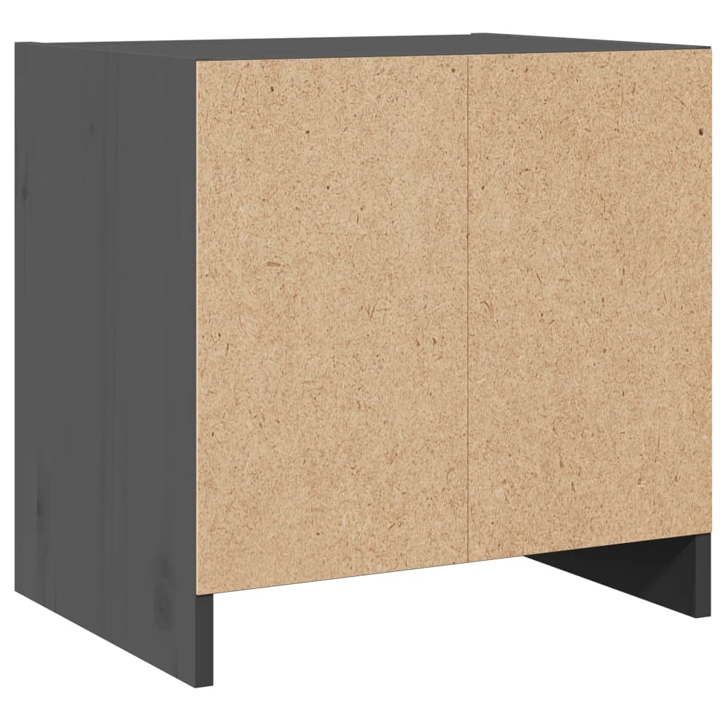 vidaXL Mesita de noche madera maciza de mango gris 40x30,5x40 cm