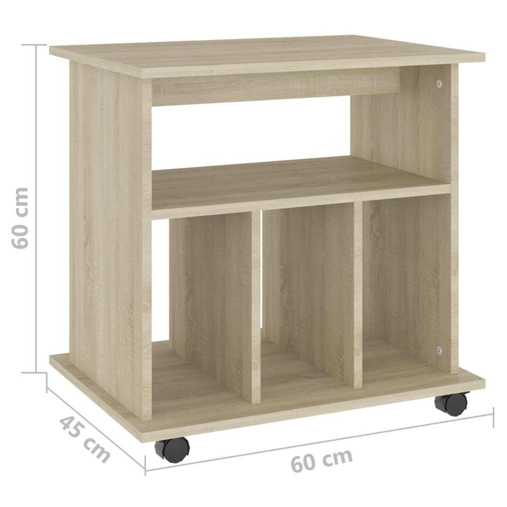 vidaXL Armario con ruedas madera contrachapada roble Sonoma 60x45x60cm