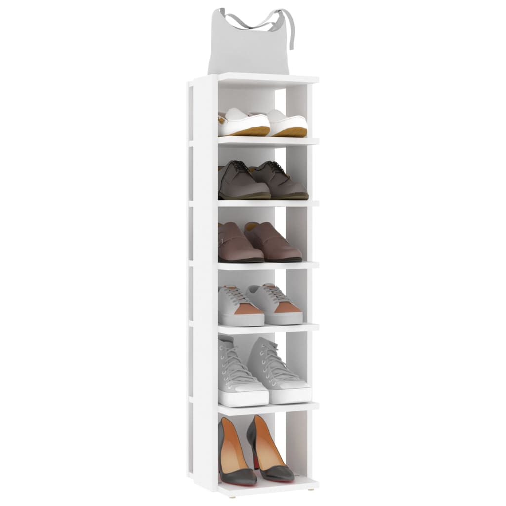 vidaXL Mueble zapatero madera contrachapada blanco 27,5x27x102 cm