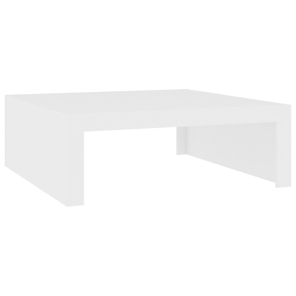 vidaXL Mesa de centro madera contrachapada blanco 100x100x35 cm