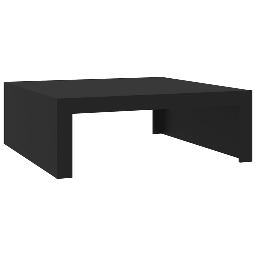 vidaXL Mesa de centro madera contrachapada negro 100x100x35 cm