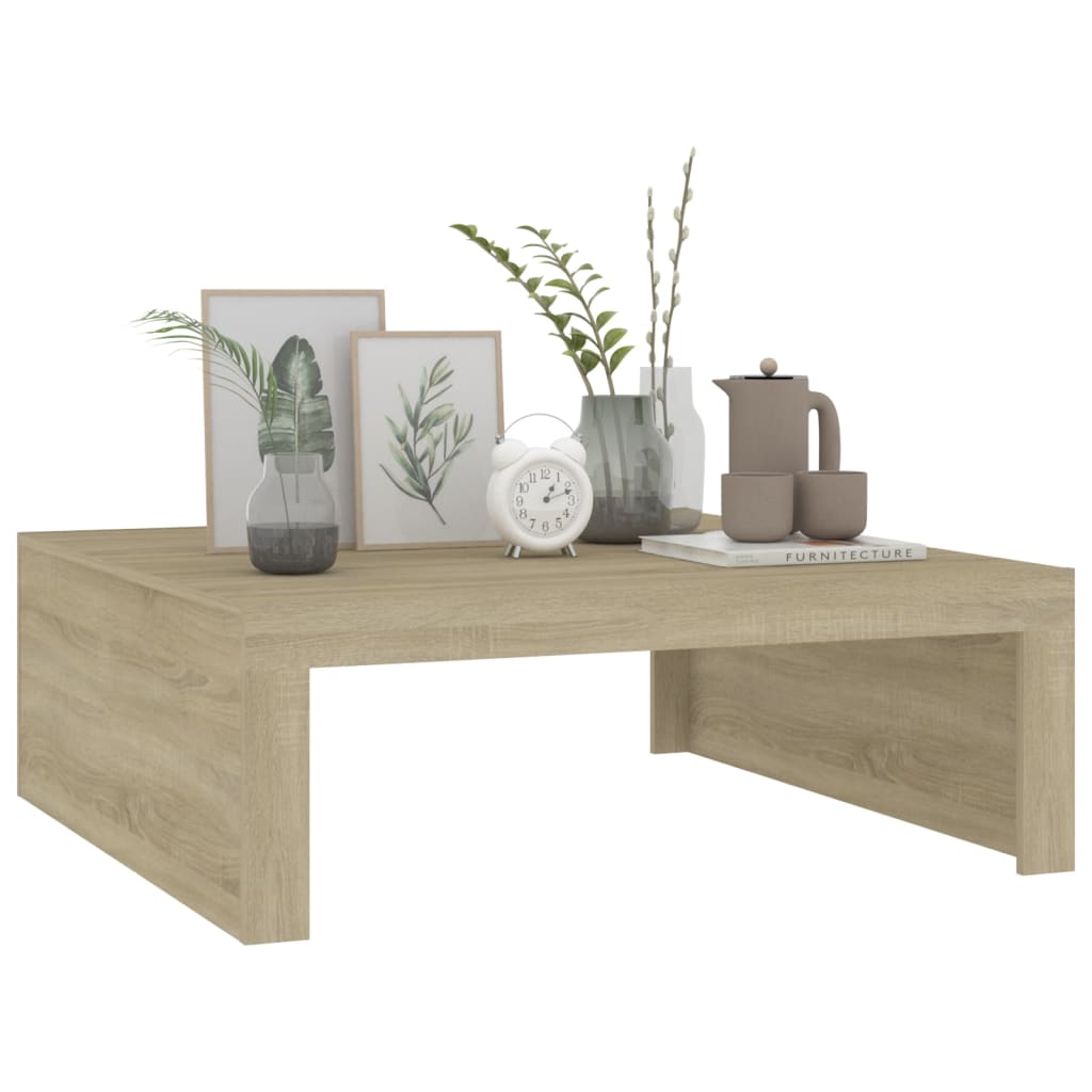 vidaXL Mesa de centro madera contrachapada roble Sonoma 100x100x35 cm