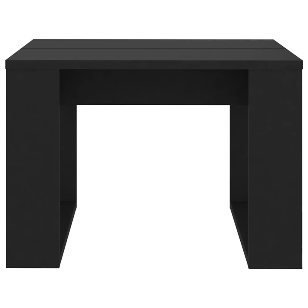 vidaXL Mesa auxiliar de madera contrachapada negro 50x50x35 cm