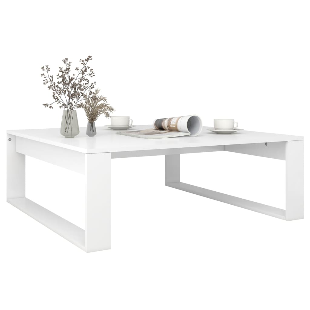 vidaXL Mesa de centro madera contrachapada blanco 100x100x35 cm