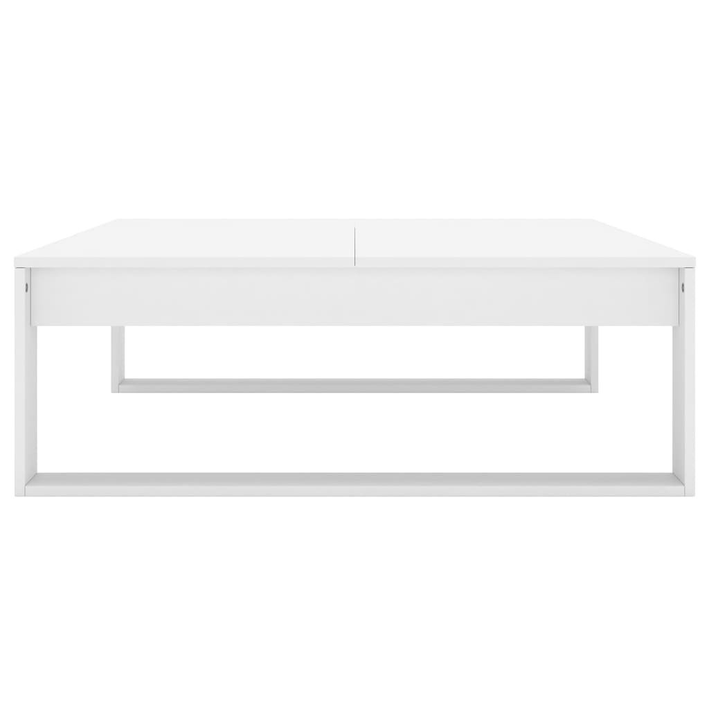 vidaXL Mesa de centro madera contrachapada blanco 100x100x35 cm