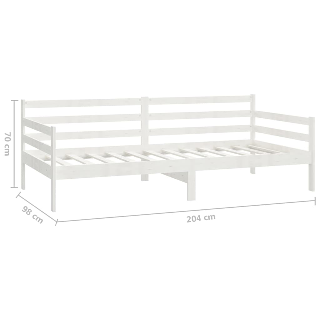 vidaXL Sofá cama sin colchón madera maciza de pino blanco 90x200 cm