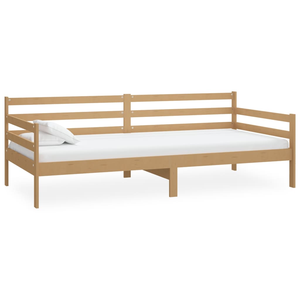 vidaXL Sofá cama sin colchón madera maciza pino marrón miel 90x200 cm