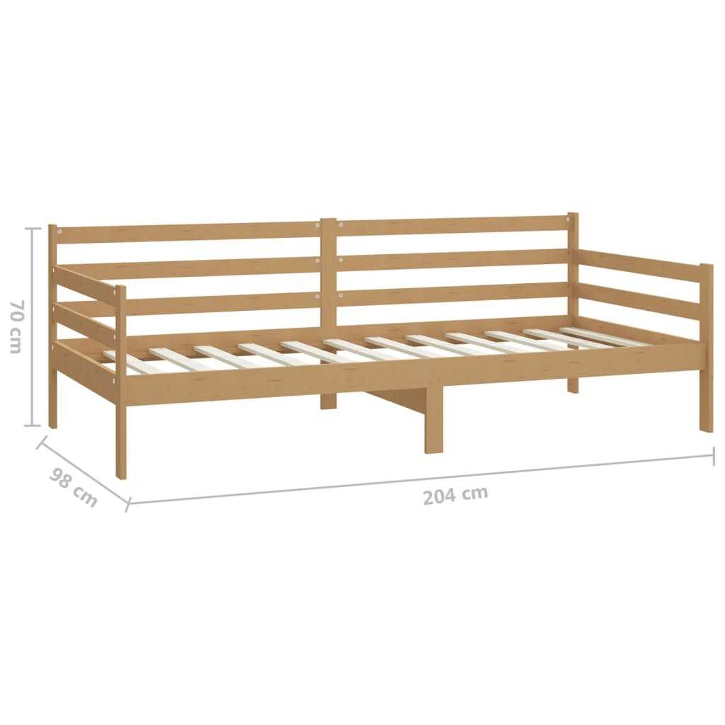 vidaXL Sofá cama sin colchón madera maciza pino marrón miel 90x200 cm