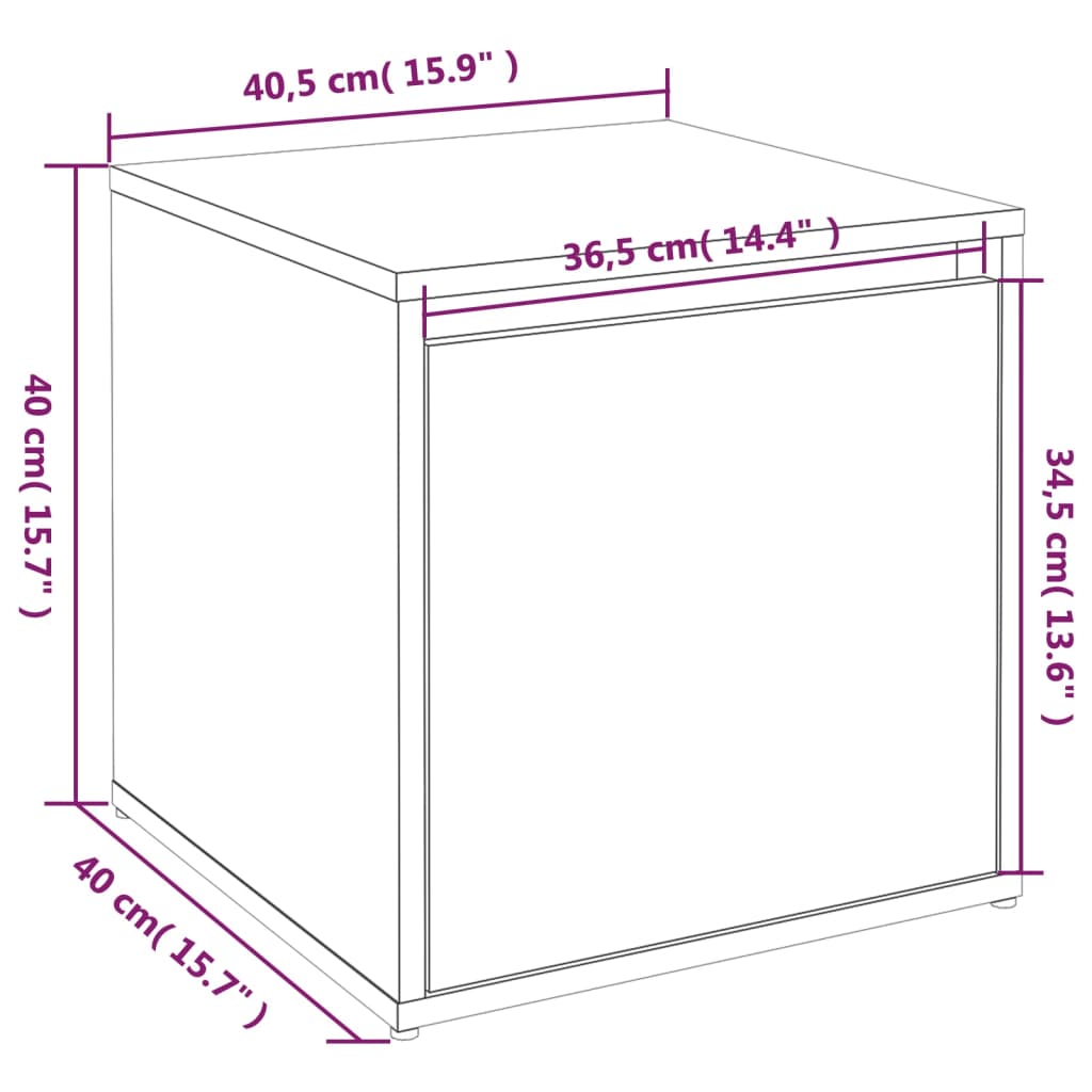 vidaXL Cajón taburete madera contrachapada blanco 40,5x40x40 cm