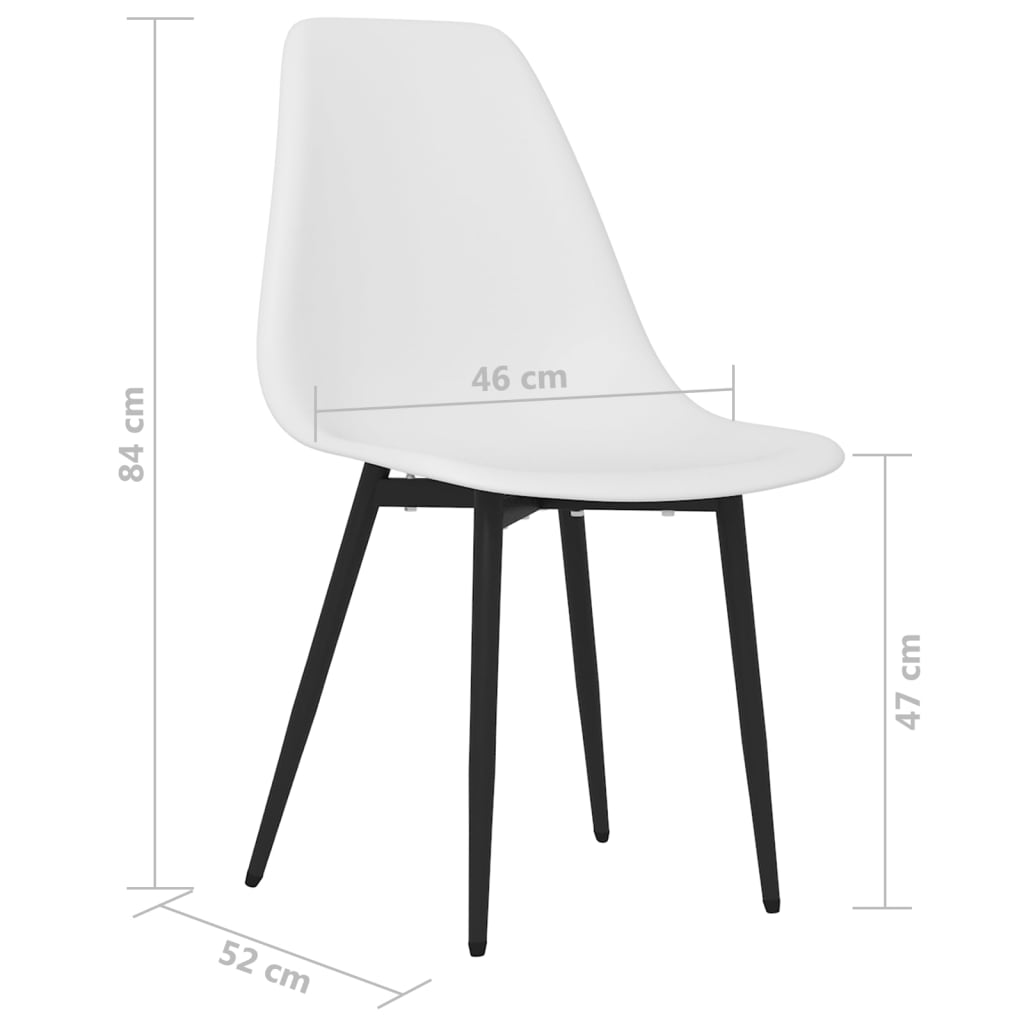 vidaXL Sillas de comedor 2 unidades blancas PP