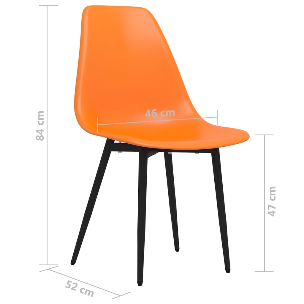 vidaXL Sillas de comedor 2 unidades PP naranja