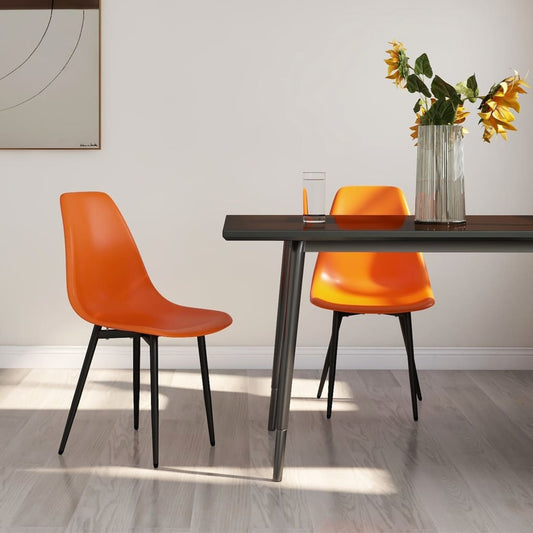 vidaXL Sillas de comedor 2 unidades PP naranja