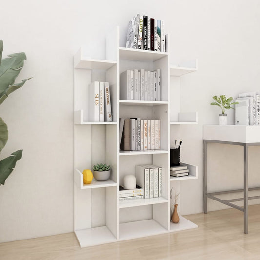 vidaXL Estantería librería madera contrachapada blanco 86x25,5x140 cm