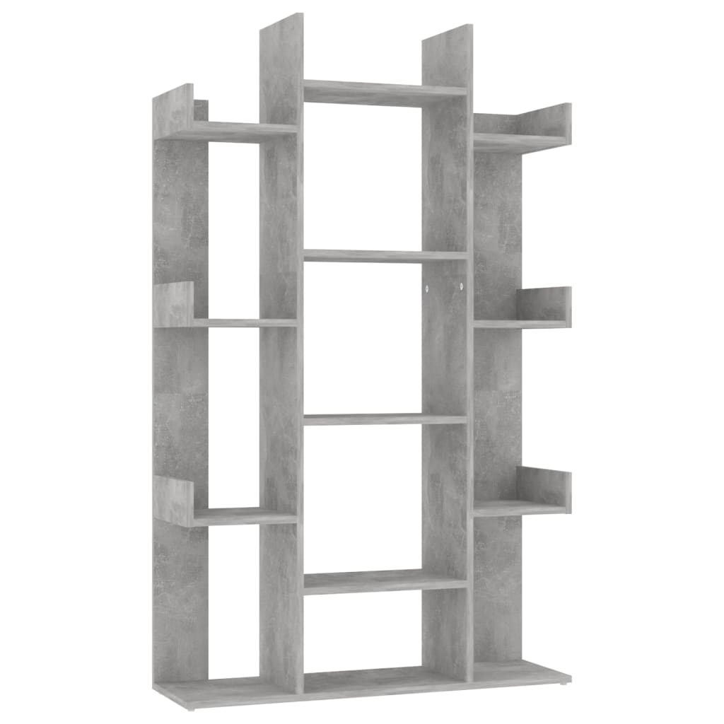 vidaXL Librería de madera contrachapada gris hormigón 86x25,5x140 cm