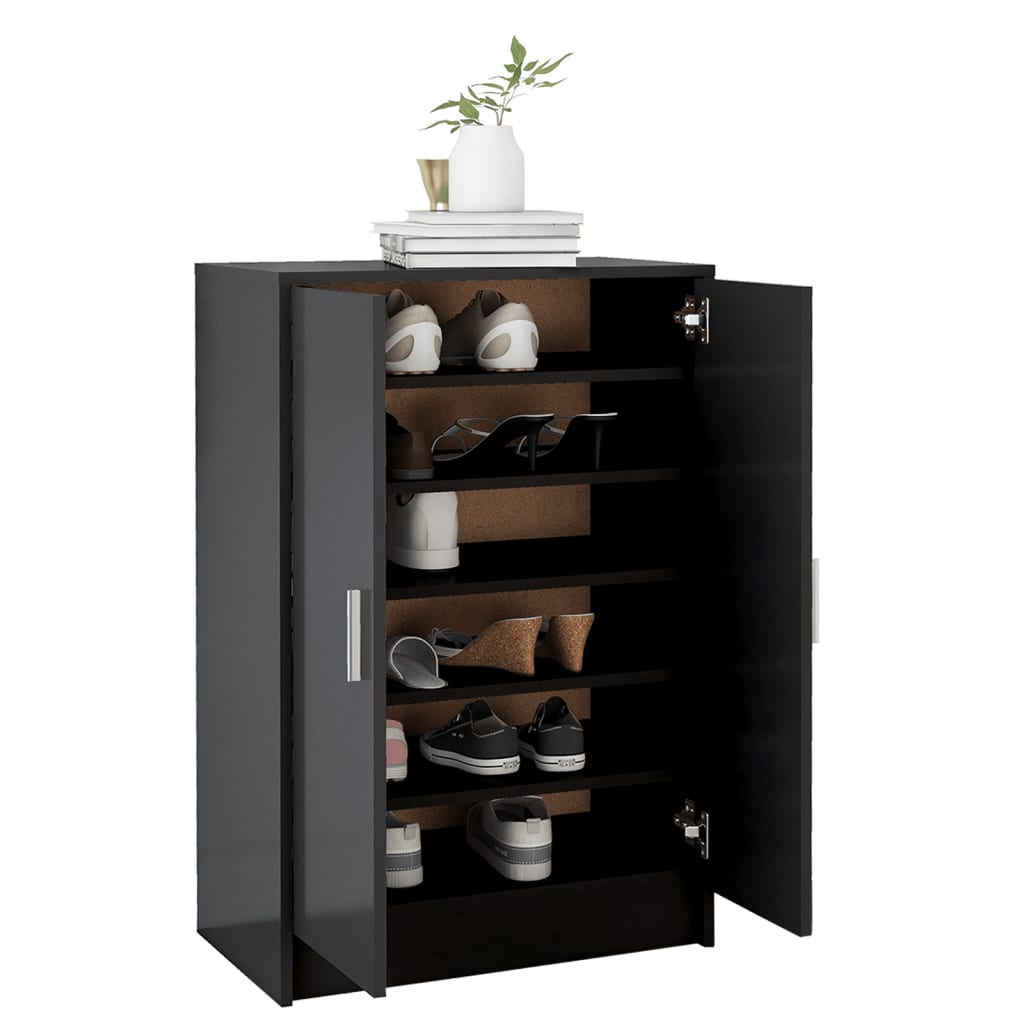 vidaXL Mueble zapatero madera de ingeniería negro 60x35x92 cm