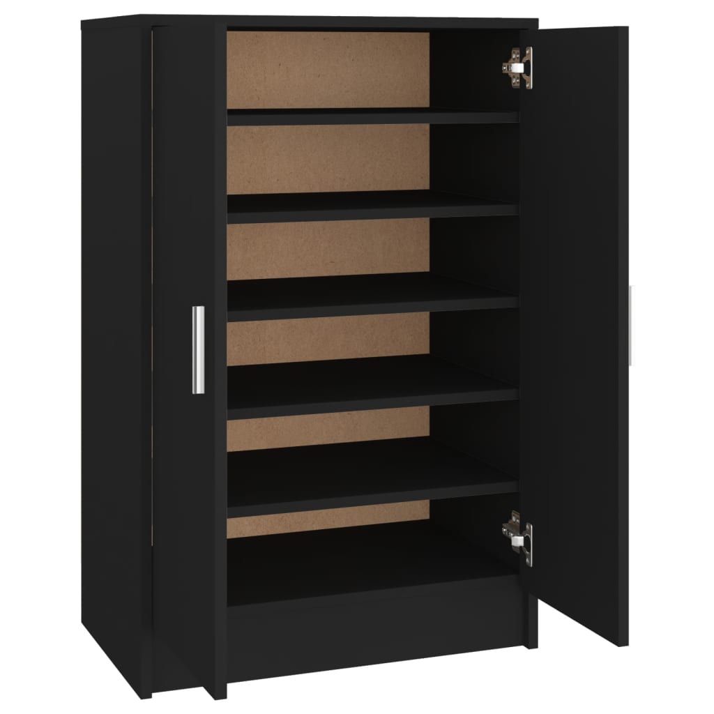 vidaXL Mueble zapatero madera de ingeniería negro 60x35x92 cm