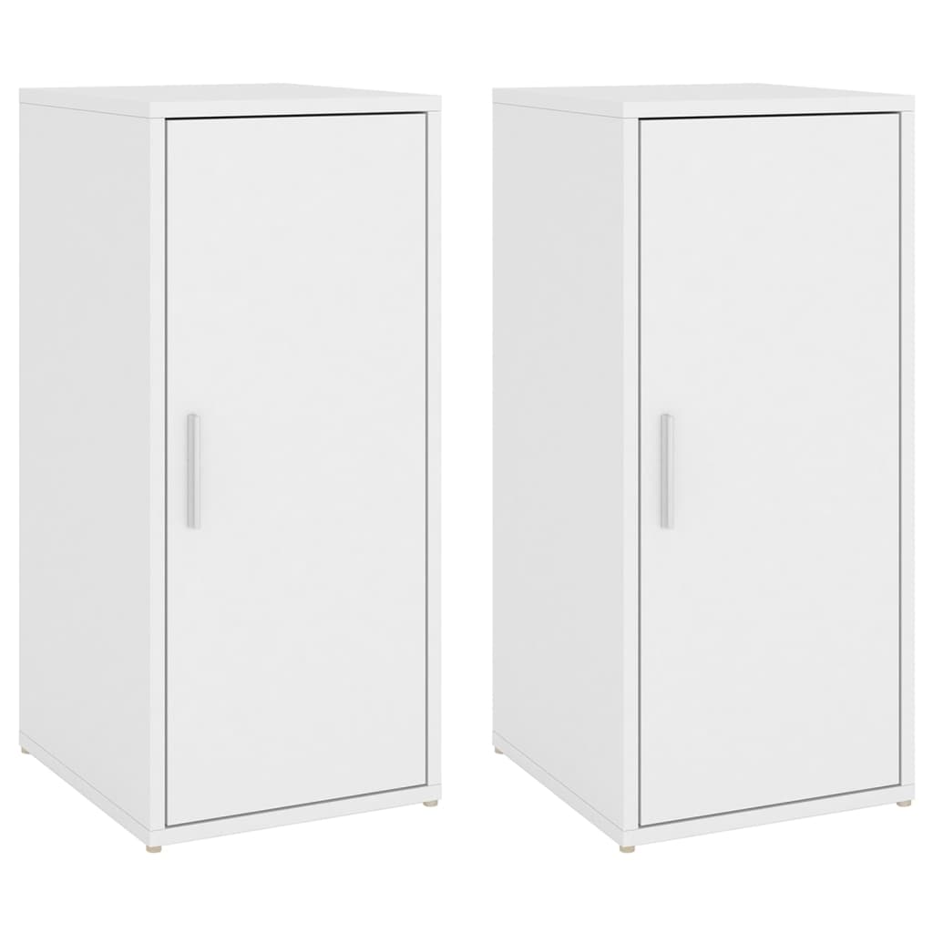 vidaXL Muebles zapateros 2 uds madera contrachapada blanco 32x35x70 cm