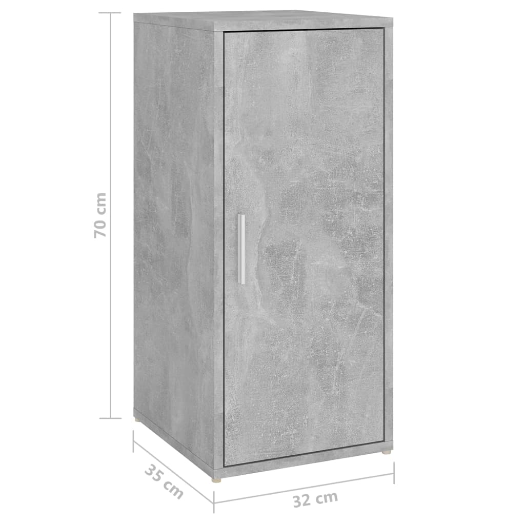 vidaXL Mueble zapatero madera de ingeniería gris hormigón 32x35x70 cm