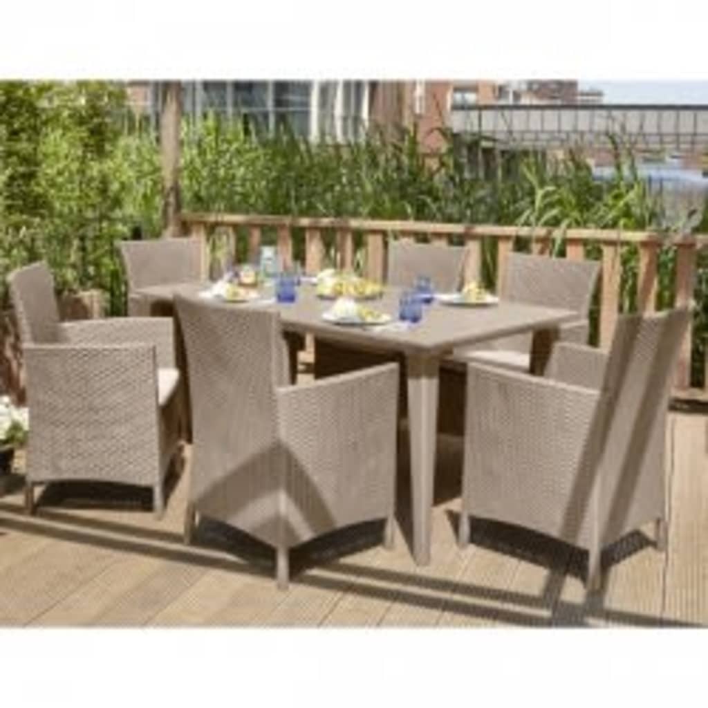 Allibert Silla de comedor de jardín 2 uds Iowa capuchino 215519