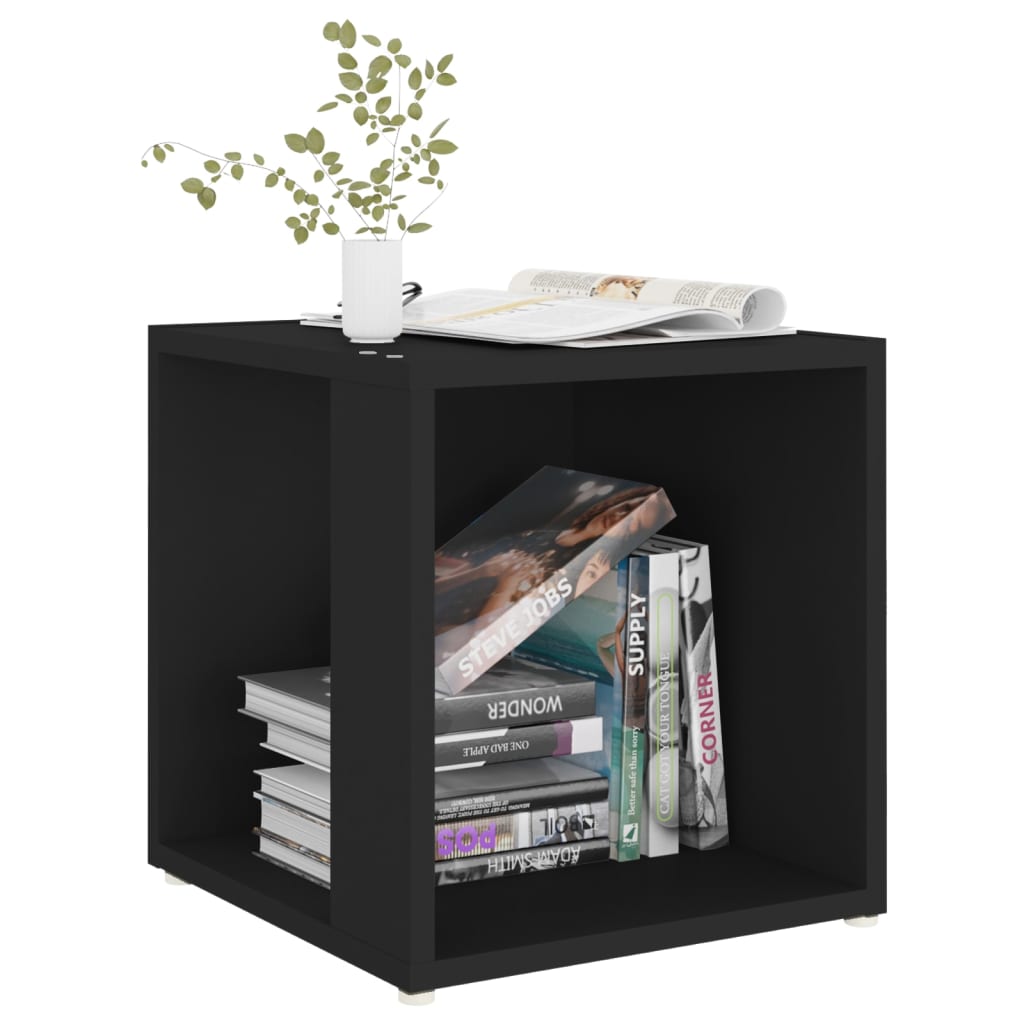 vidaXL Mesa auxiliar madera contrachapada negro 33x33x34,5 cm