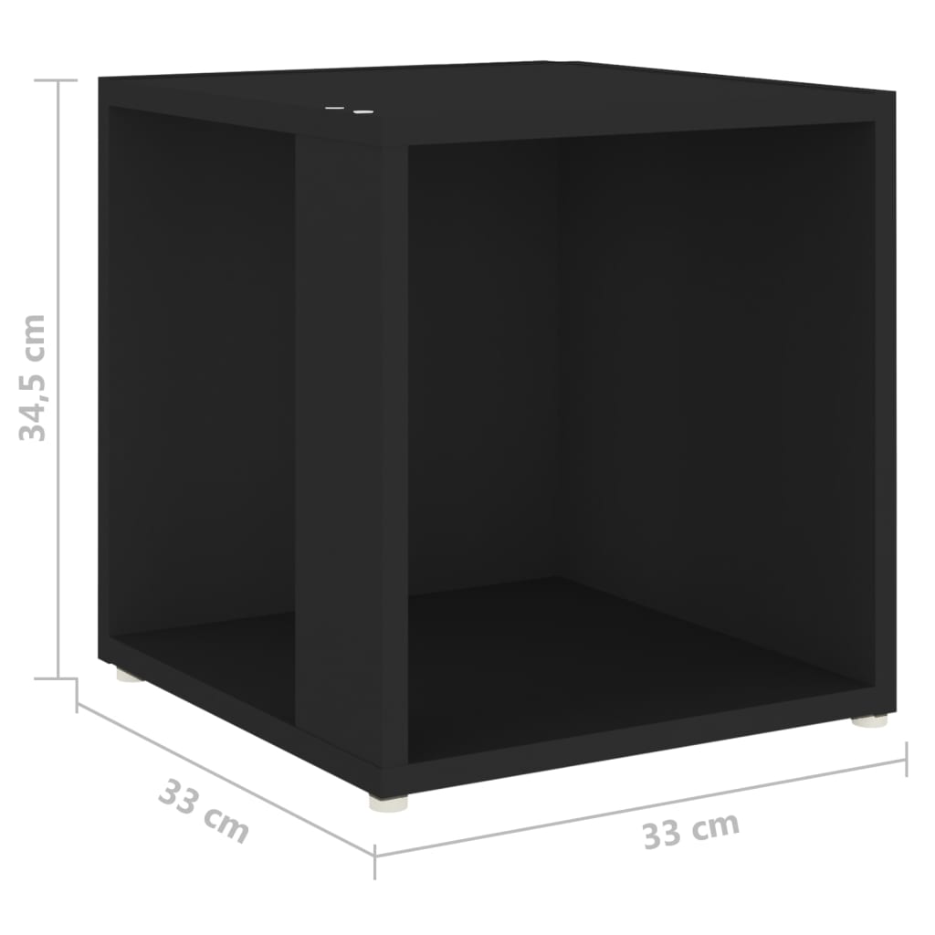 vidaXL Mesa auxiliar madera contrachapada negro 33x33x34,5 cm