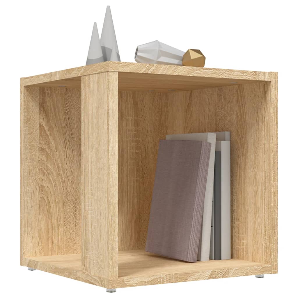 vidaXL Mesa auxiliar madera contrachapada roble Sonoma 33x33x34,5 cm