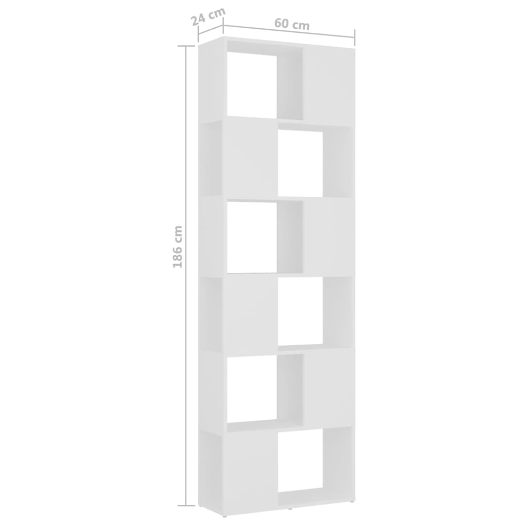 vidaXL Estantería divisor de espacios blanco 60x24x186 cm