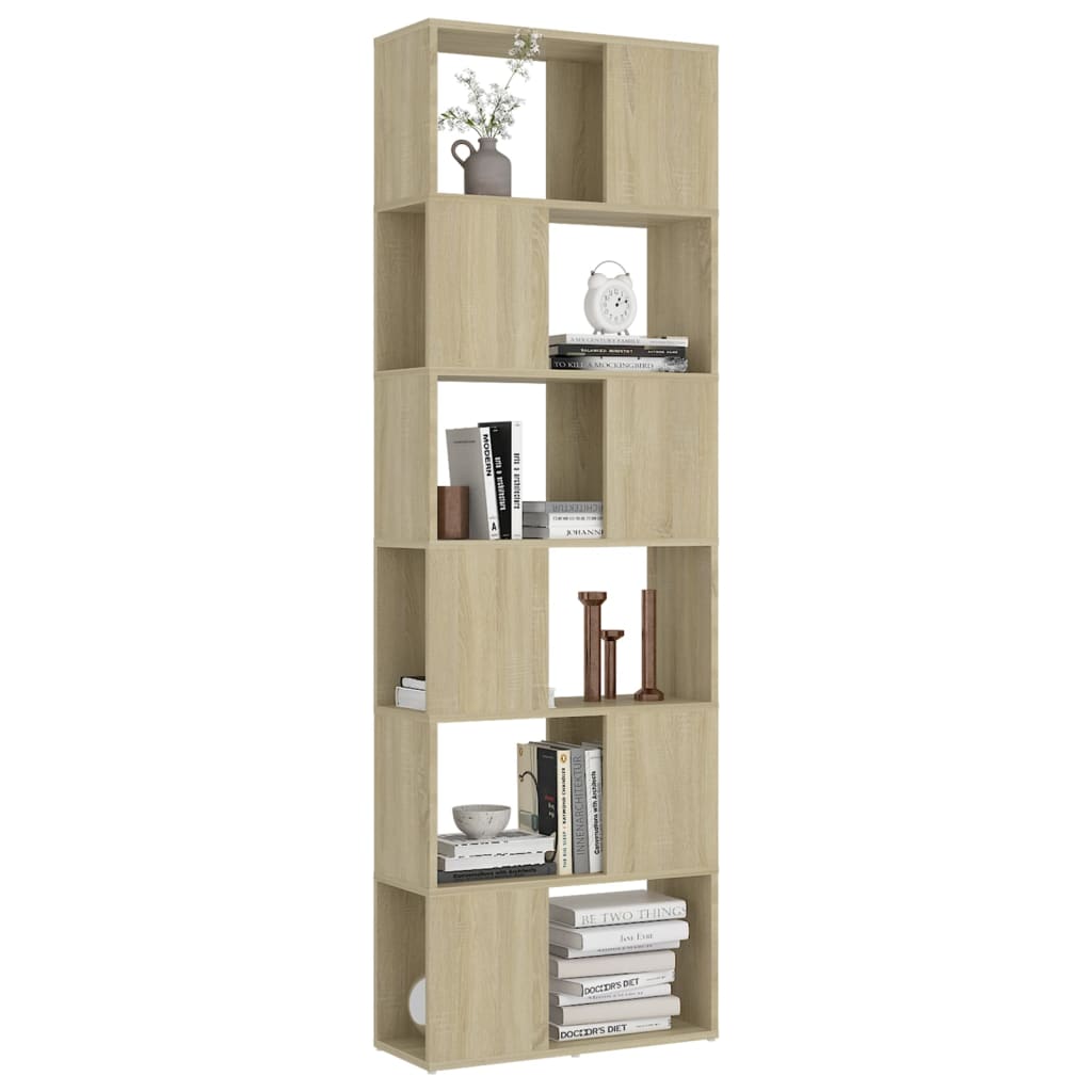 vidaXL Librería separador contrachapada roble Sonoma 60x24x186 cm