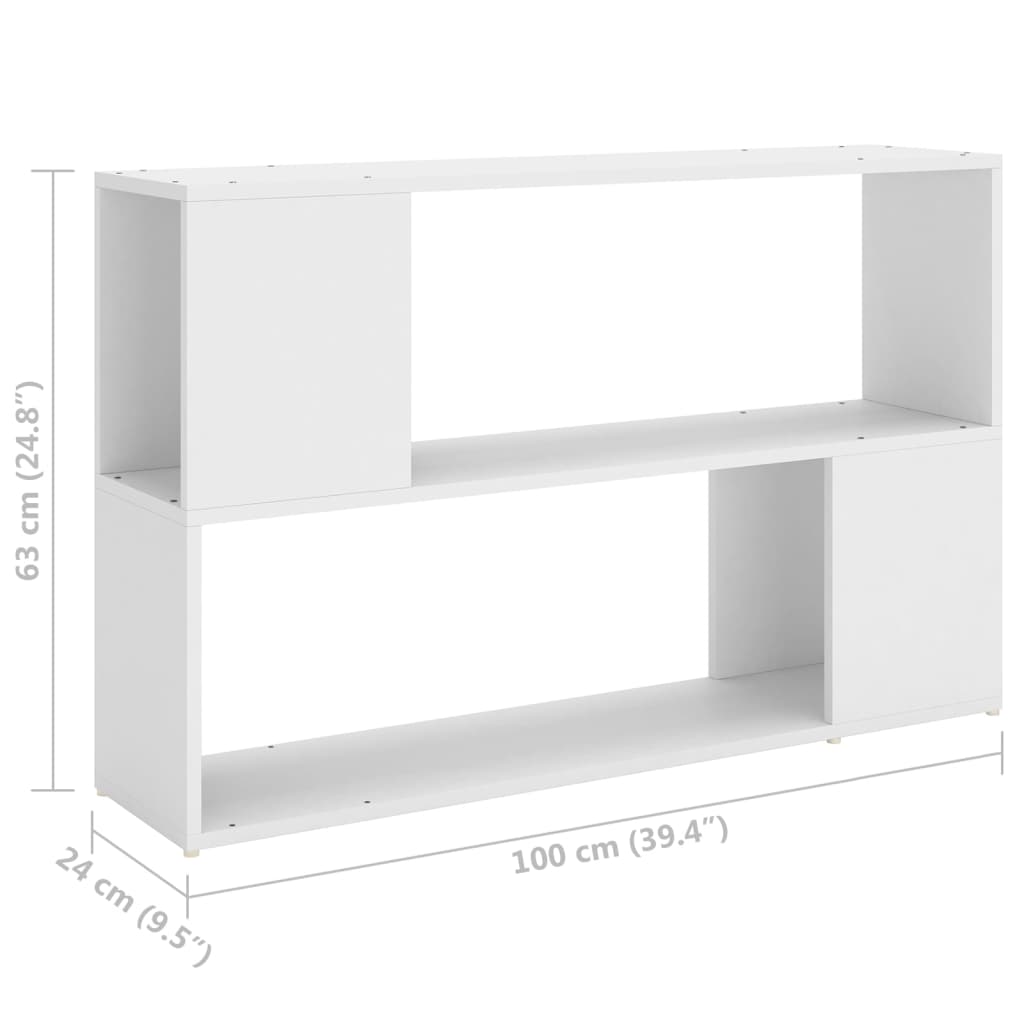 vidaXL Estantería librería madera contrachapada blanco 100x24x63 cm