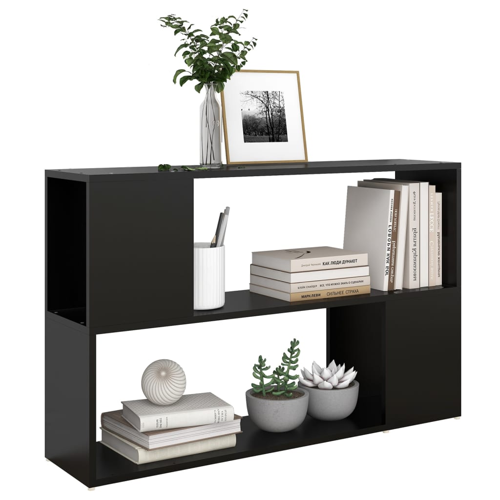 vidaXL Librería de madera contrachapada negro 100x24x63 cm