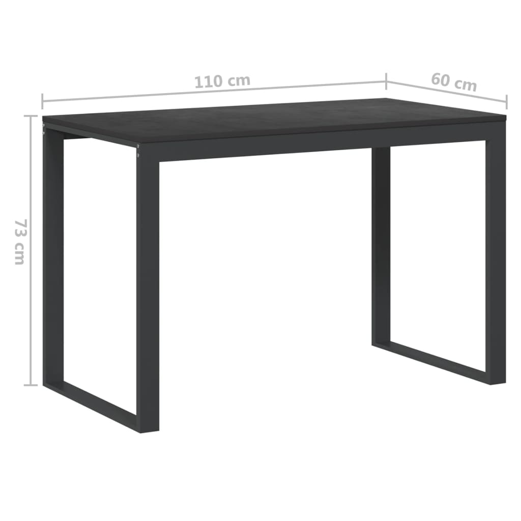 vidaXL Escritorio de ordenador madera de ingeniería negro 110x60x73 cm