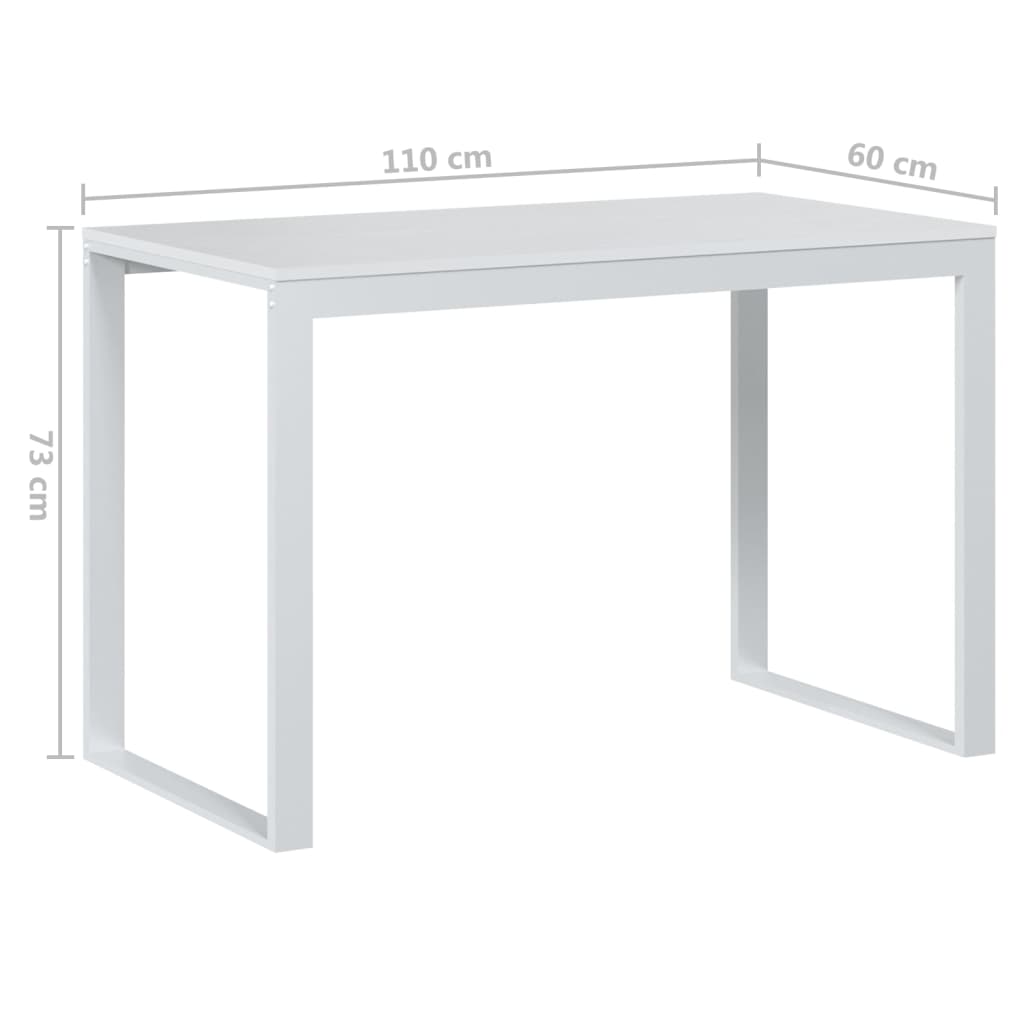 vidaXL Escritorio de ordenador madera de ingeniería blanco 110x60x73cm