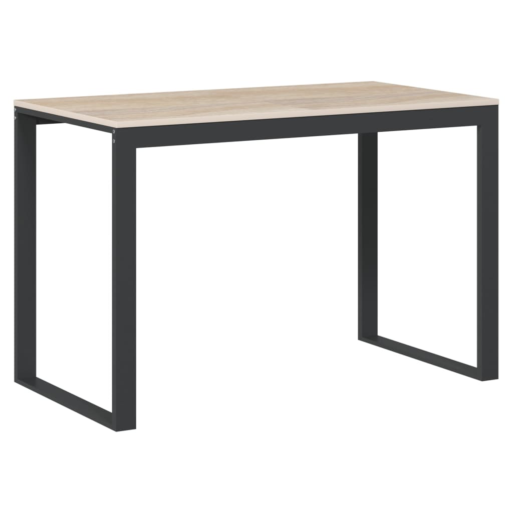 vidaXL Escritorio de madera de ingeniería negro y roble 110x60x73 cm