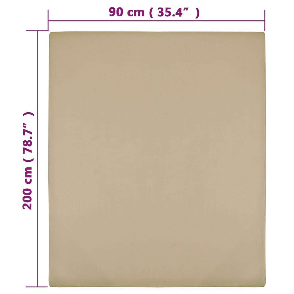 vidaXL Sábanas bajeras jersey 2 uds algodón gris taupe 90x200 cm