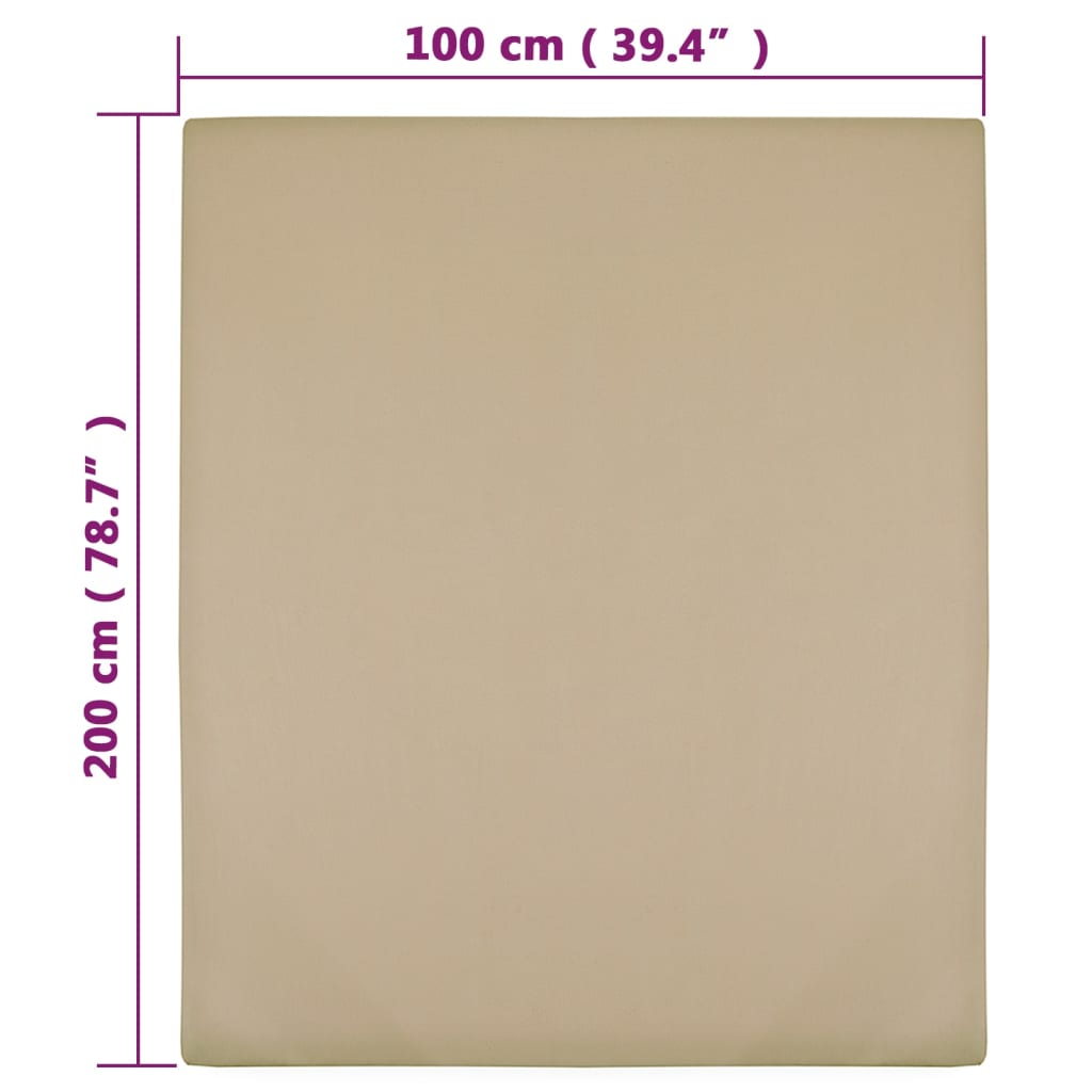 vidaXL Sábanas bajeras jersey 2 uds algodón gris taupe 100x200 cm