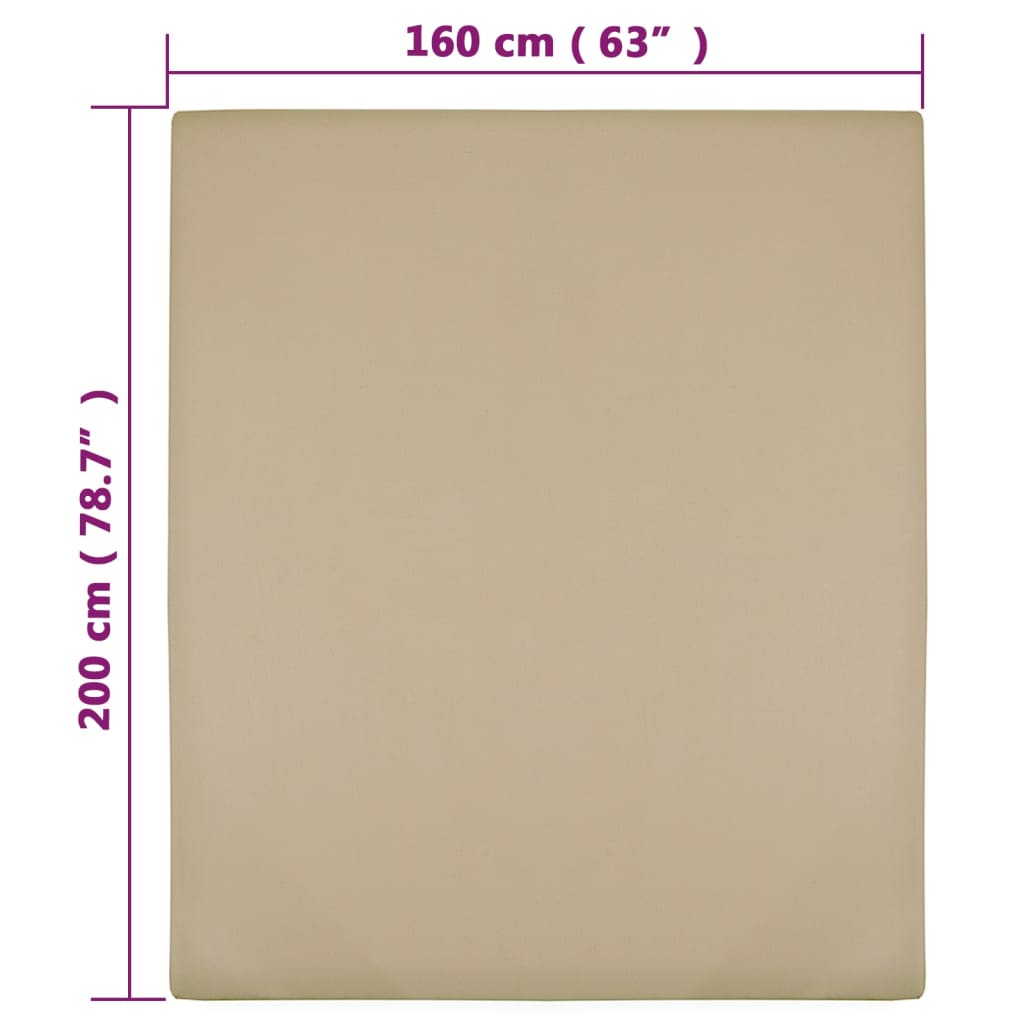 vidaXL Sábanas bajeras jersey 2 uds algodón gris taupe 160x200 cm