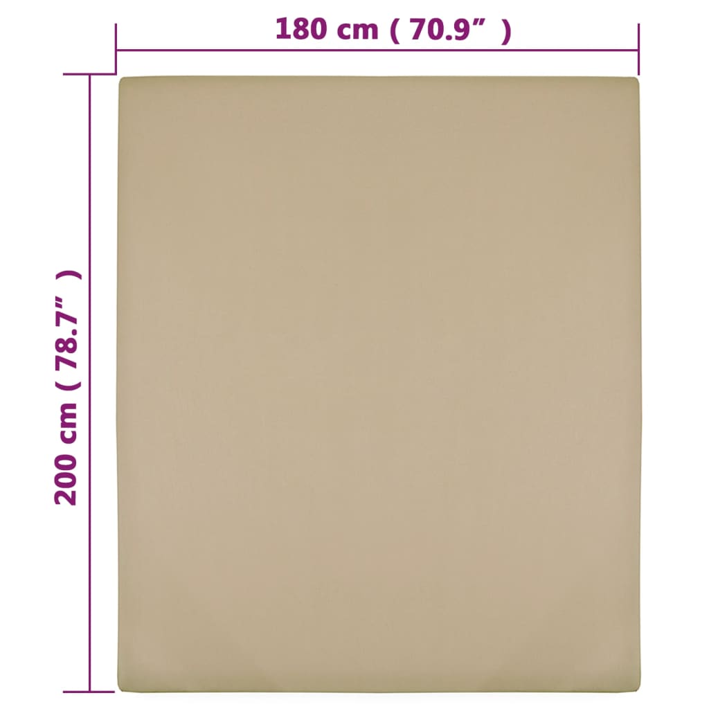 vidaXL Sábanas bajeras jersey 2 uds algodón gris taupe 180x200 cm